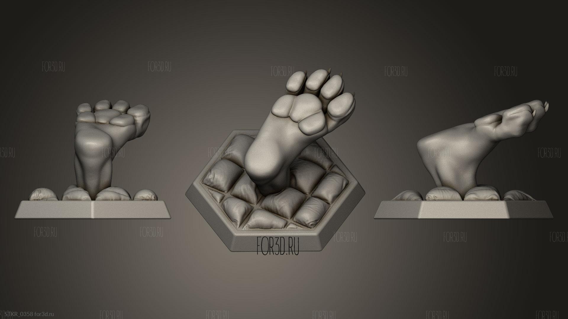 Plantigrade Feet Paws 3d stl model for CNC